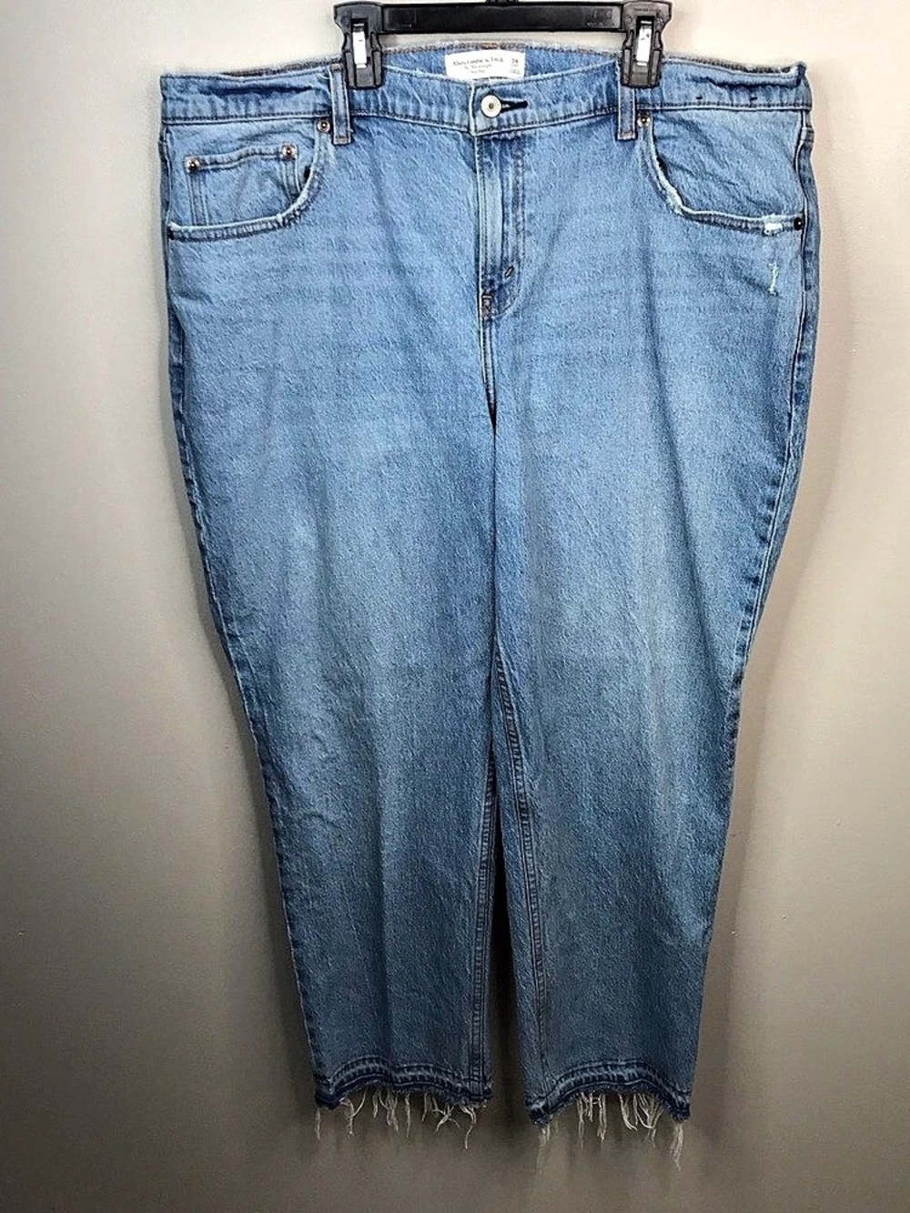 Abercrombie & Fitch The '90s Straight Mid Rise Curvy Love Jeans Sz 34 Short